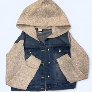 Blue and Gray Jean Jacket with Sherpa Lining